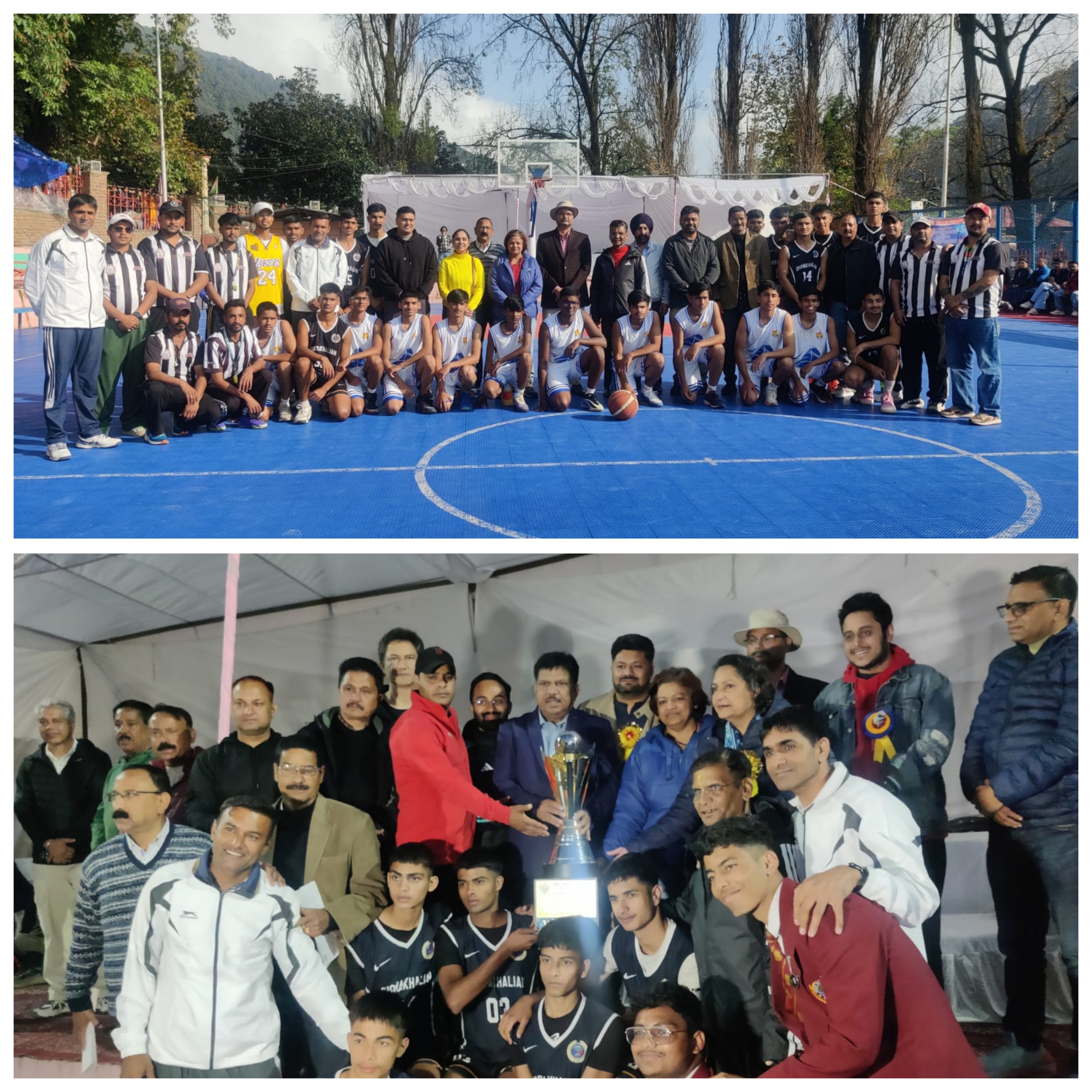 SSGK basketball team Winner in the District Sports Association (DSA) Basketball Tournament at the DSA Ground Flats in Nainital 